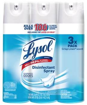 Lysol Disinfectant Spray, Crisp Linen, 19 oz, 3-count