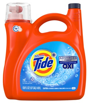 Tide Plus Advanced Power with Oxi Liquid Laundry Detergent, Original, 78 Loads, 138 fl oz