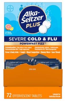 Alka-Seltzer Plus Severe Cold & Flu Powerfast Fizz, Citrus, 72-count