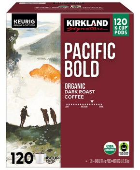 Kirkland Signature Coffee Organic Pacific Bold K-Cup Pod, 120-count