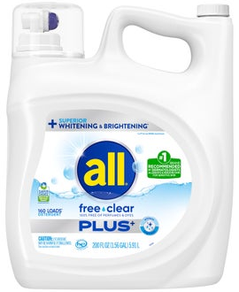 All Free & Clear Plus+ Liquid Laundry Detergent, 160 Loads, 200 fl oz