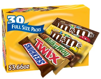 M&M's, Snickers and More Chocolate Candy Bars, Variety Pack, 30-count