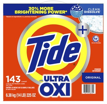Tide Plus Ultra Oxi Powder Laundry Detergent, Original, 143 Loads, 225 oz