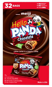Meiji Hello Panda Chocolate Creme Filled Cookies, 0.75 oz, 32-count