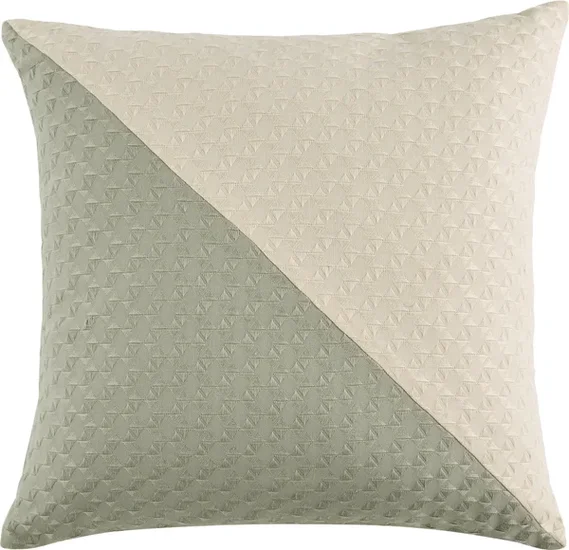 Dave & Jenny Marrs for Better Homes & Gardens 20 in x 20 in Textured Color Block Outdoor Pillow, Sage & Ivory