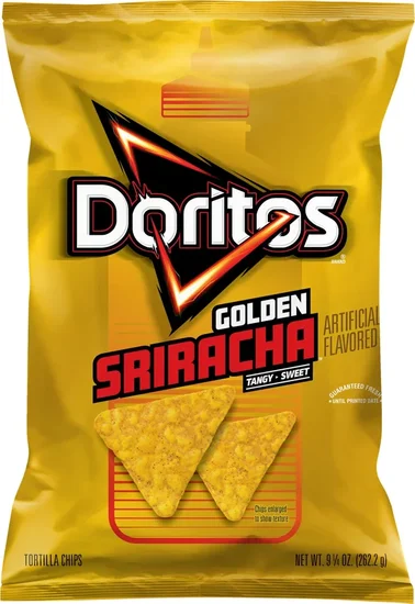 Doritos Tangy and Sweet Golden Sriracha Tortilla Chips, 9.25 Ounce Bag