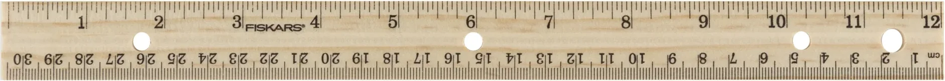 Fiskars 12-Inch Wood Ruler, Inches and Centimeters