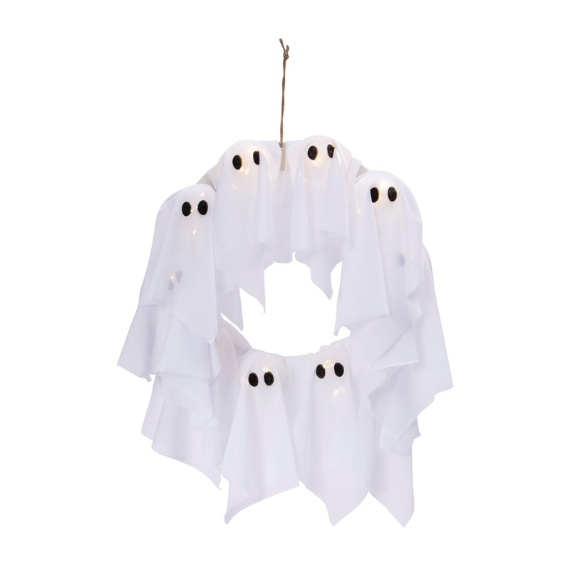 Light-Up Ghost Wreath