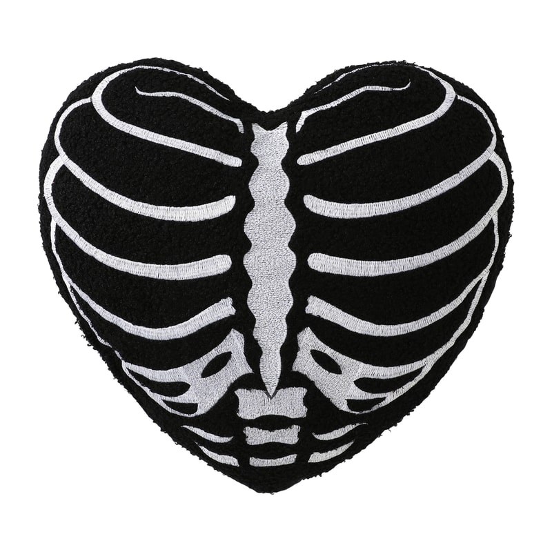 Skeleton Rib Heart Pillow