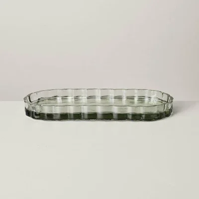 Fluted Glass Bathroom Tray Light Green - Hearth & Hand™ with Magnolia