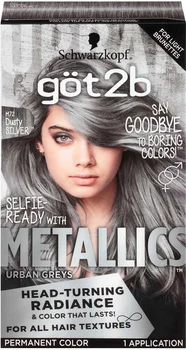 Got2b Metallics Permanent Hair Color, M72 Dusty Silver