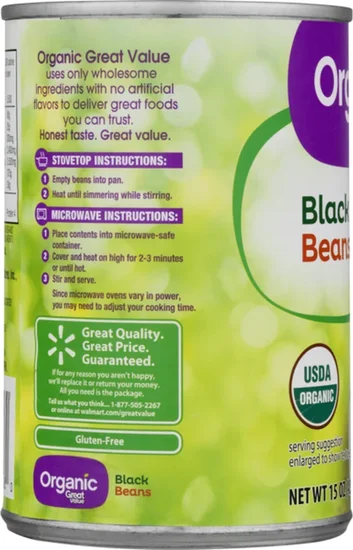 Great Value Black Beans, 15 oz Can