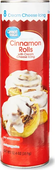 Great Value Cinnamon Rolls with Cream Cheese Icing, 12.4 oz, 8 Count