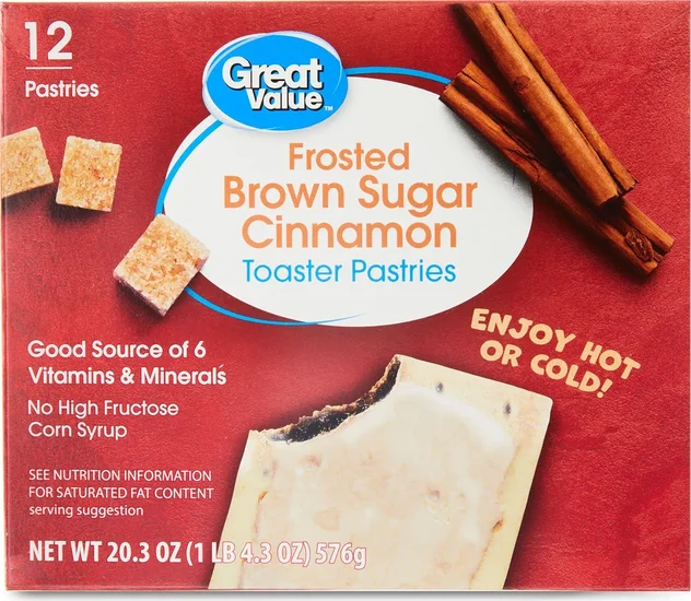 Great Value Frosted Brown Sugar Cinnamon Toaster Pastries, 20.3 oz, 12 Count