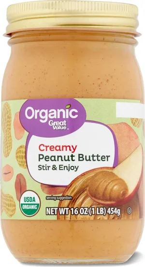 Great Value Organic Creamy Stir Peanut Butter, 16 oz