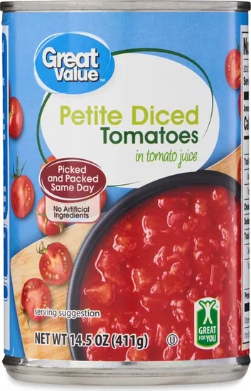Great Value Petite Diced Tomatoes in Tomato Juice, 14.5 oz
