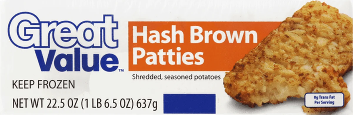 Great Value Seasoned Potato Hash Brown Patties