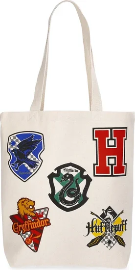 Harry Potter Women's Sigils 13.5" Tote Bag, Natural Canvas