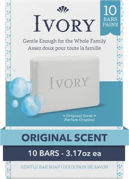 Ivory Gentle Bar Soap, Original Scent, 3.17 oz Bars, 10 ct