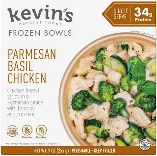Kevin's Natural Foods Frozen Gluten Free Parmesan Basil Chicken - 9oz