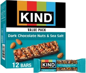 KIND Bars Dark Chocolate Nuts & Sea Salt Gluten Free Snacks - 16.8oz/12ct