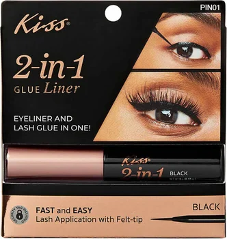 Kiss 2-in-1 Glue Liner Strip Lash Adhesive - Black, 0.17 oz