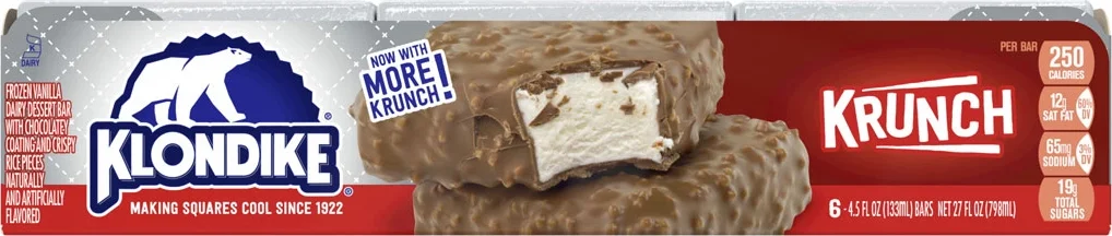Klondike Frozen Dairy Dessert Bars, Krunch, 4.5 fl oz, 6 ct