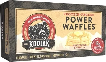 Kodiak Frozen Power Waffles Buttermilk & Vanilla -13.4oz/10ct