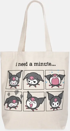 Kuromi Women's 13.5" Current Mood Tote Bag, Purple Natural Canvas