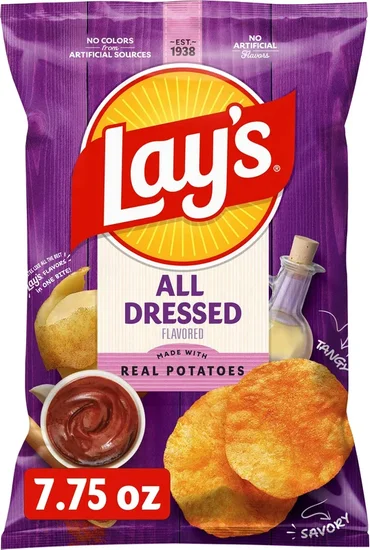 Lays All Dressed Potato Chips 7.75 oz Bag