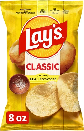 Lay's Classic Potato Chips, 8 oz Bag