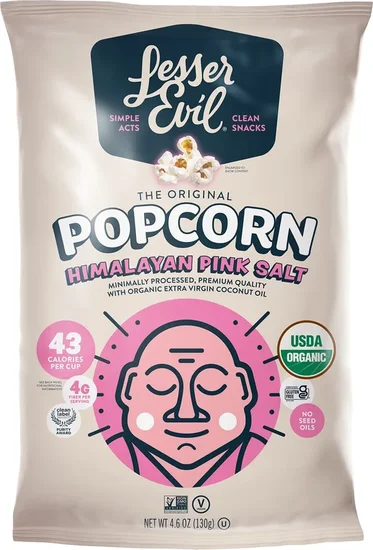 LesserEvil Himalayan Pink Organic Popcorn, 4.6 oz