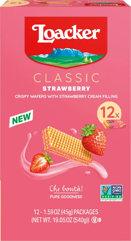 Loacker Classic Strawberry Crispy Wafers