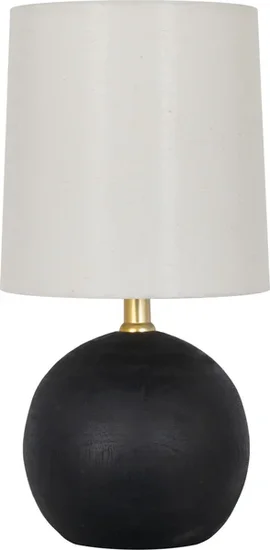 Mainstays 12.5 in Mini Black Ball Table Lamp with White Fabric Shade