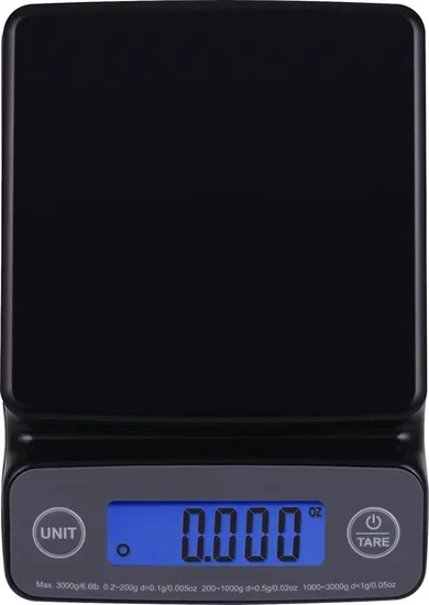 Mainstays 6LB High Precision Digital Kitchen Scale with Blue Backlit, Black