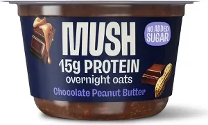 MUSH Chocolate Peanut Butter 15g Protein Overnight Oats - 5.5oz