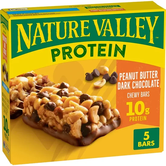 Nature Valley Protein Chewy Snack Bars, Peanut Butter Dark Chocolate, 5 Bars, 7.1 oz