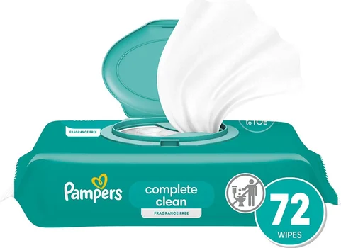 Pampers Complete Clean Baby Wipes - Fragrance Free 1X Pop-Top Packs 72 ct