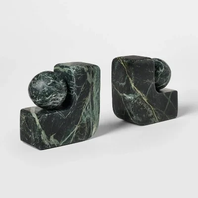 Set of 2 Marble Bookends Green - Threshold™ designed with Studio McGee
