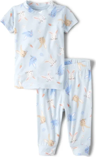 The Children’s Place Baby & Toddler Boys Short Sleeve Snug Fit Easter Pajama Set, Sizes NB-6T