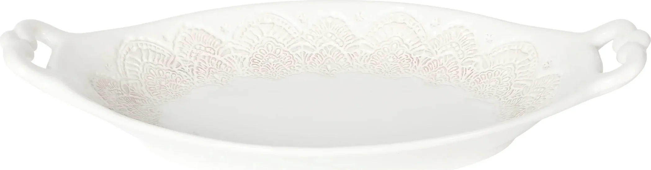 The Pioneer Woman Vintage Lace Linen 14-inch Oval Serving Bowl