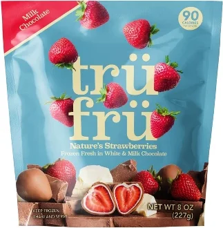 Tru Fru White and Milk Chocolate Frozen Strawberries - 8oz