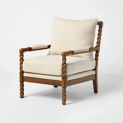 Upholstered Accent Chair with Braided Arms and Legs Natural - Threshold™ designed with Studio McGee