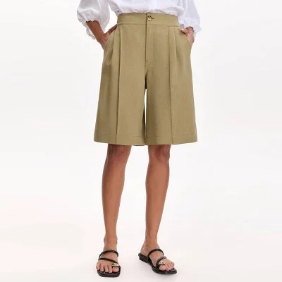 Women's High-Rise Bermuda Shorts - A New Day™ Khaki XS