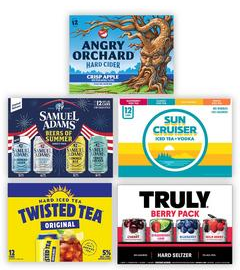 Angry Orchard®, Sun Cruiser™, Samuel Adams®, Truly® Hard Seltzer OR Twisted Tea®