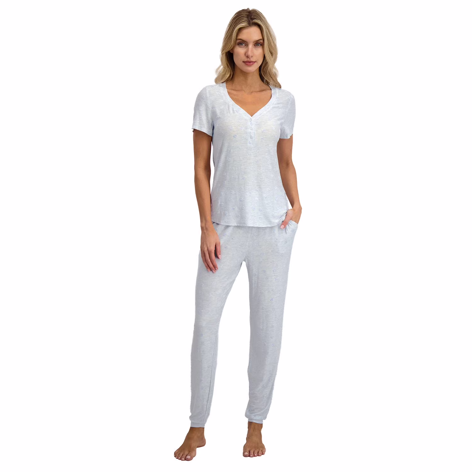 Steve Madden Women's Short Sleeve Top & Pant Pajama Set
