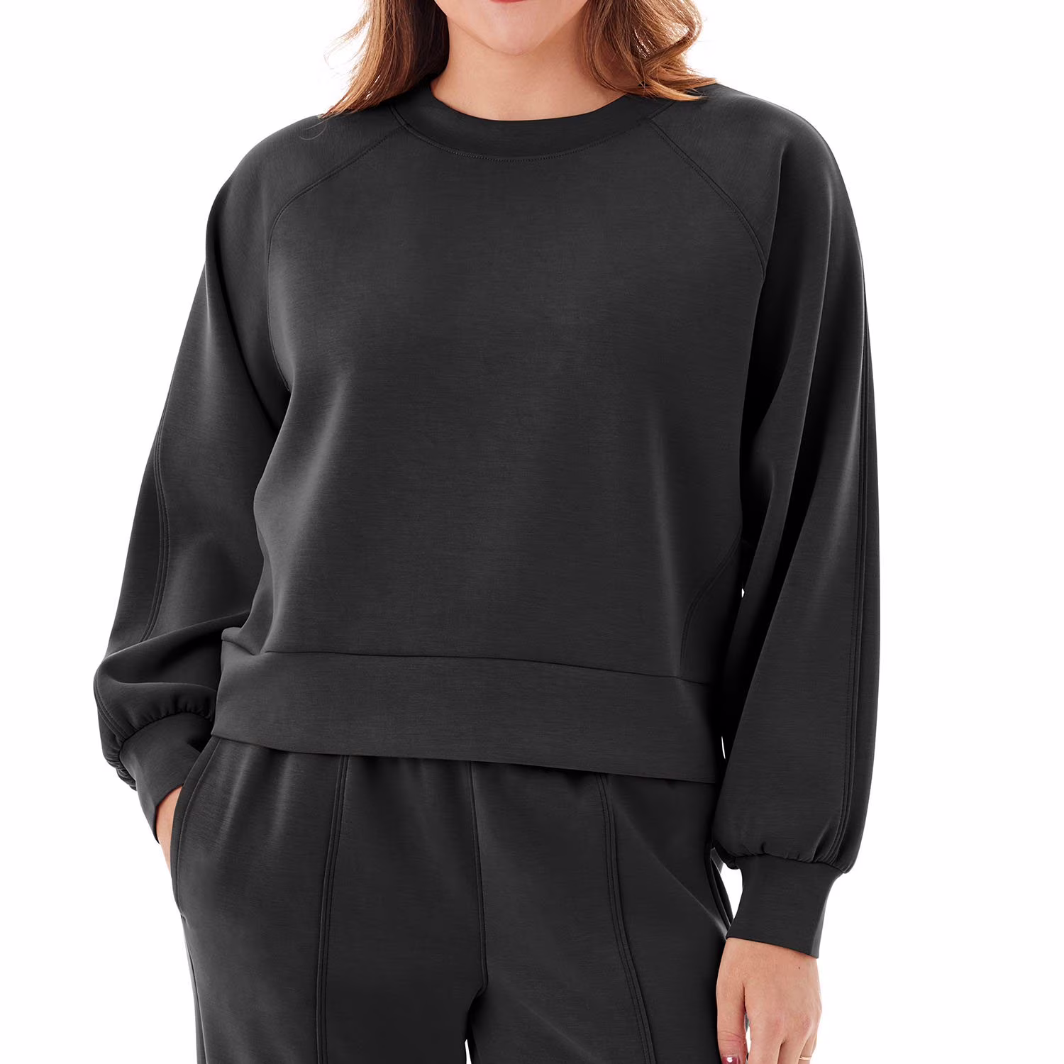 Member's Mark Women's Sandwash Front Seam Piping Crewneck Sweatshirt