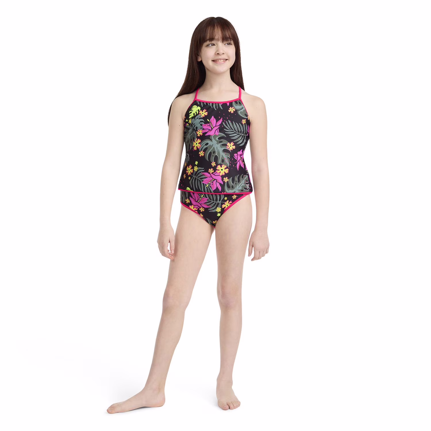 Hurley Girls 2-Piece Braided Ruffle Tankini