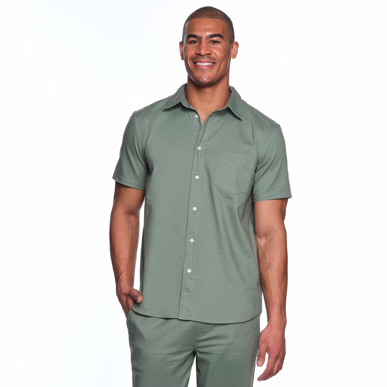 Lands’ End Men's Cotton Linen Button Up