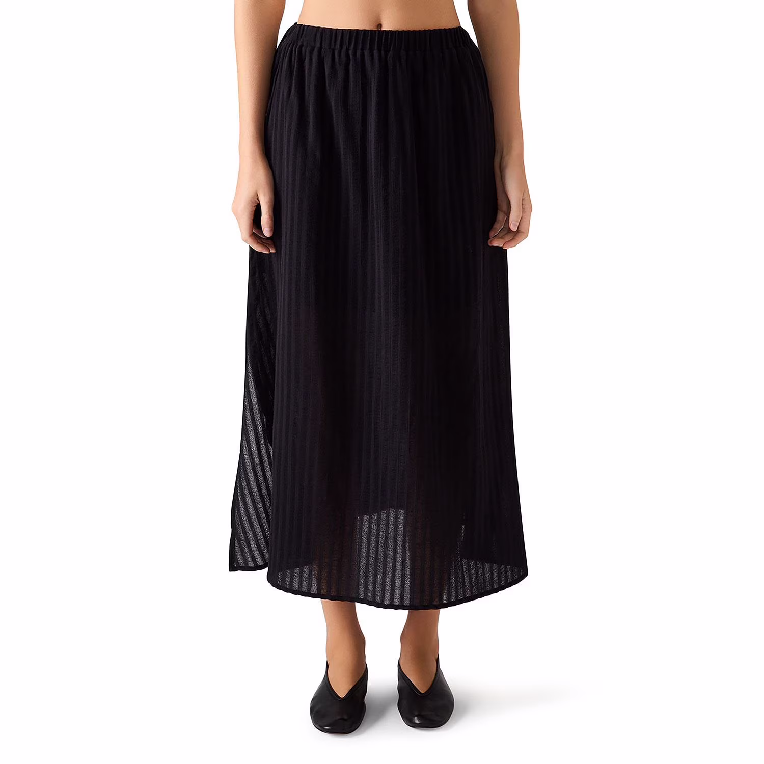 Steve Madden Women's Cotton Shadow Stripe Maxi Skirt